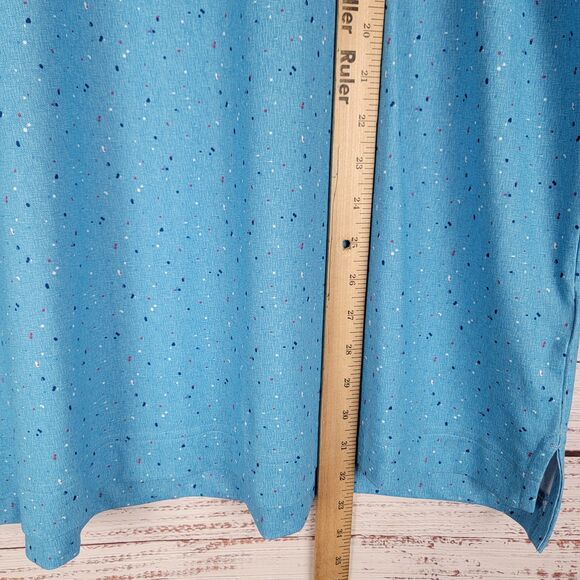 FootJoy Tweed Textured Golf Polo Shirt Mens XL Blue Speckled LOGO Embroidered - Picture 2 of 9